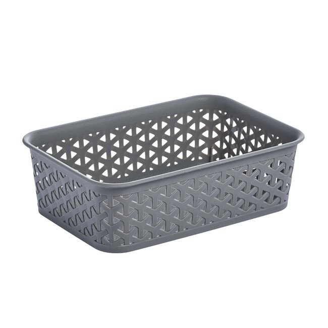 Geometric 1.5L Grey Storage Basket