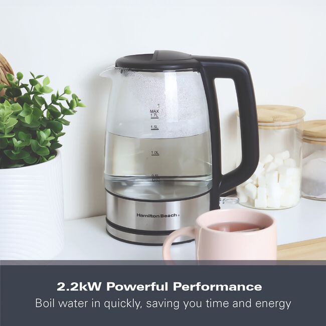Hamilton Beach 1.7L Glass Kettle