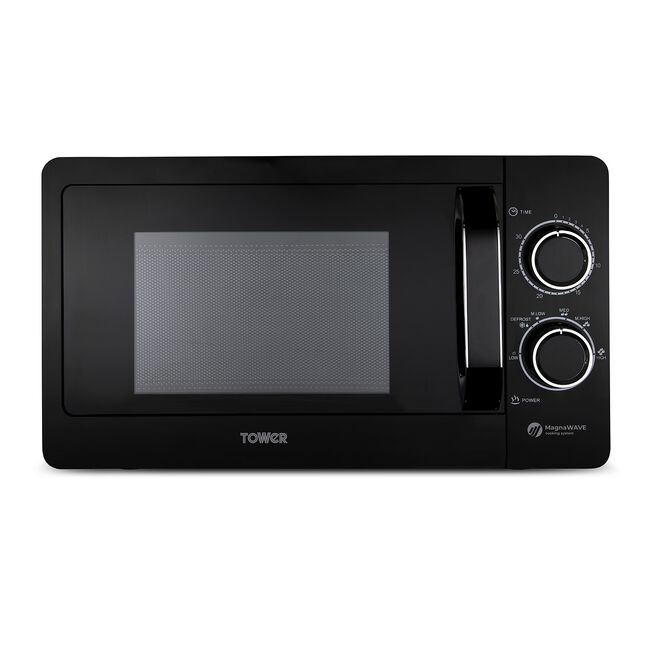Tower 800W Black 20L Manual Microwave 