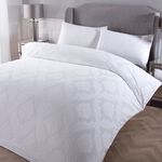SINGLE DUVET COVER Damask Jacquard White