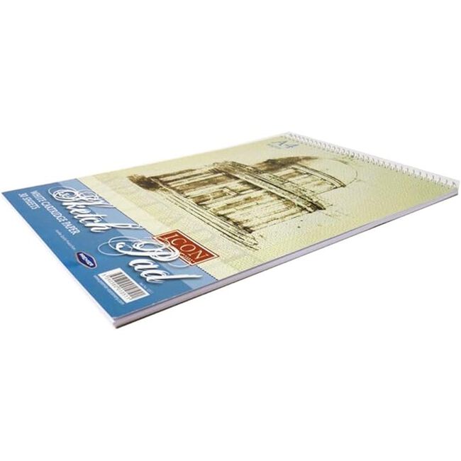 Icon A4 90gsm Spiral Sketch Pad - 30 Sheets