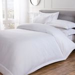 SINGLE DUVET COVER Crossabeigh Stripe 300tc White