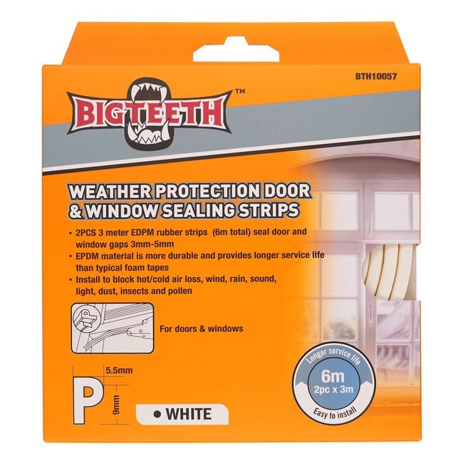 Big Teeth P-Shape Sealing Strips 3m 2pcs