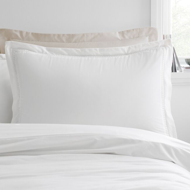 BIANCA SUPER KING DUVET Oxford Lace Trim White