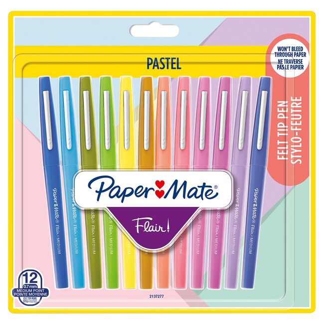 Paper Mate Flair Pastel 12 PCS Felt Tip Pens