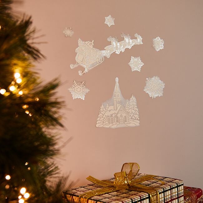 Christmas Glitter Christmas Scene Stickers