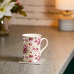 Abney & Croft New Bone Floral Mug - White