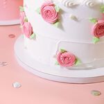 PME 12'' White Round Cake Board with Banded Edge