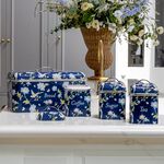 Laura Ashley Elveden Navy Set Of 3 Canisters