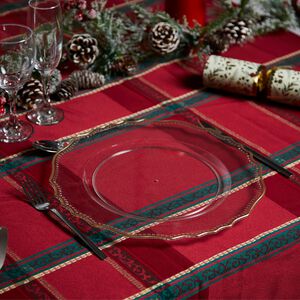 Gold Rimmed Clear Christmas Charger Plate