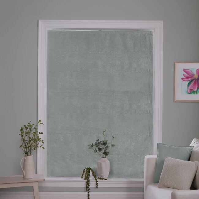 BLACKOUT & THERMAL TEXTURED DUCK EGG 90X140cm Roman Blind