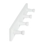 4 Straight Hook Wooden Coat Rack White