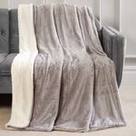 Nicole Day Waffle Sherpa Throw - Ice Grey