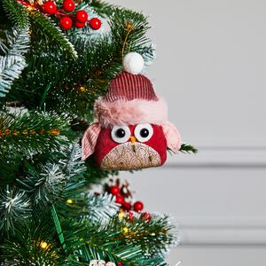 Pink Owl Christmas Tree Decoration
