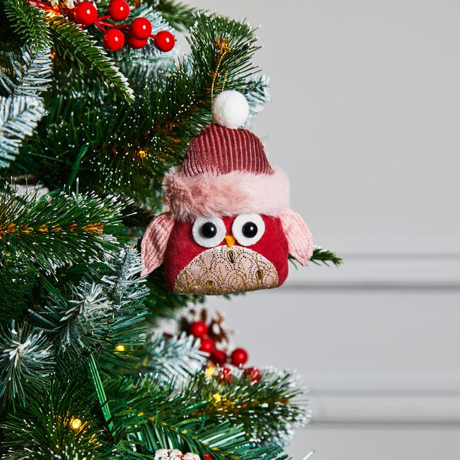 Pink Owl Christmas Tree Decoration