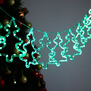 10 Green Christmas Tree Curtain Lights
