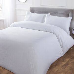 SINGLE DUVET COVER Geo Circles Jacquard White