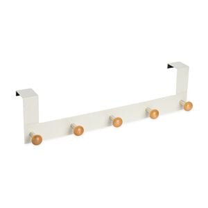 Over Door 5 Hook Wooden Hanger