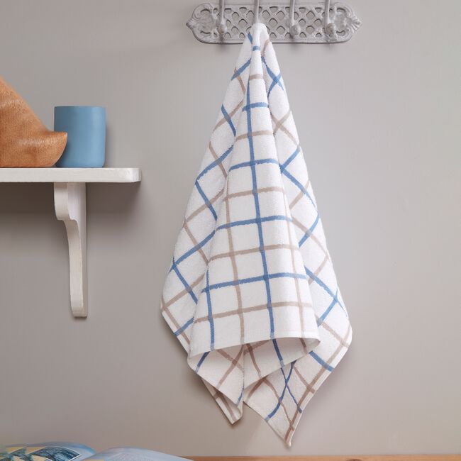Multi Check Tea Towel - Blue