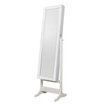 White Jewellery Storage Mirrored Armoire