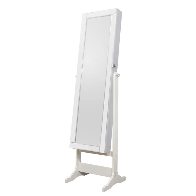 White Jewellery Storage Mirrored Armoire