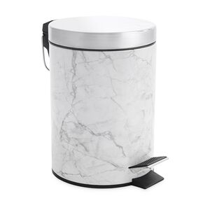 White Marble Effect Bin 3L