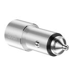Budi Silver USB & C Type Fast Car Charger