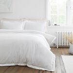 BIANCA SUPER KING DUVET Oxford Lace Trim White