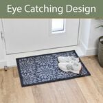 JVL Flowers Black/Grey Mega Mat 50cm x 75cm