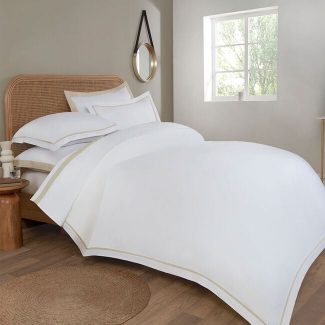 KING SIZE DUVET COVER Linen Border 600TC 