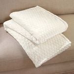 RUANE JACQUARD VELVET IVORY 150x200cm Throw