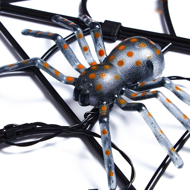40 LED Spider Web with Orange Lights