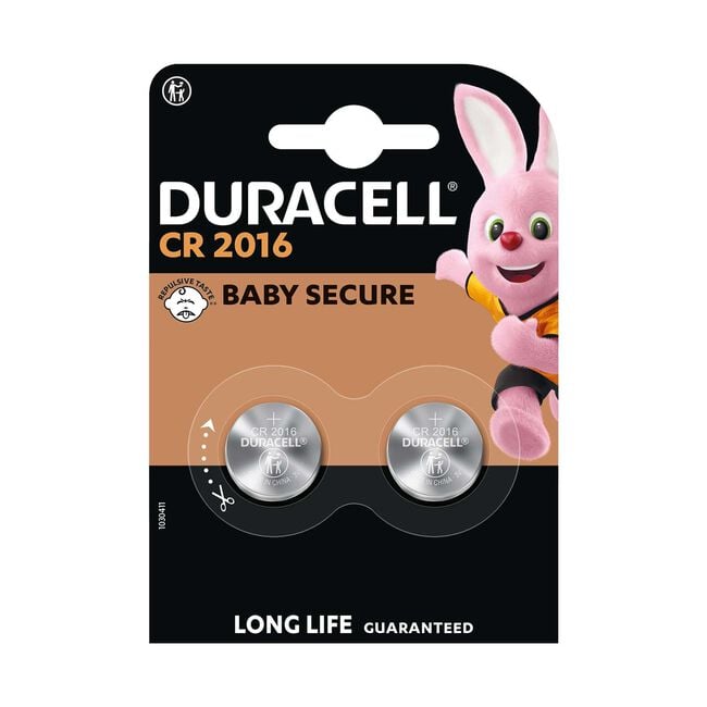 Duracell Classic CR2016 Batteries - 2 Pack
