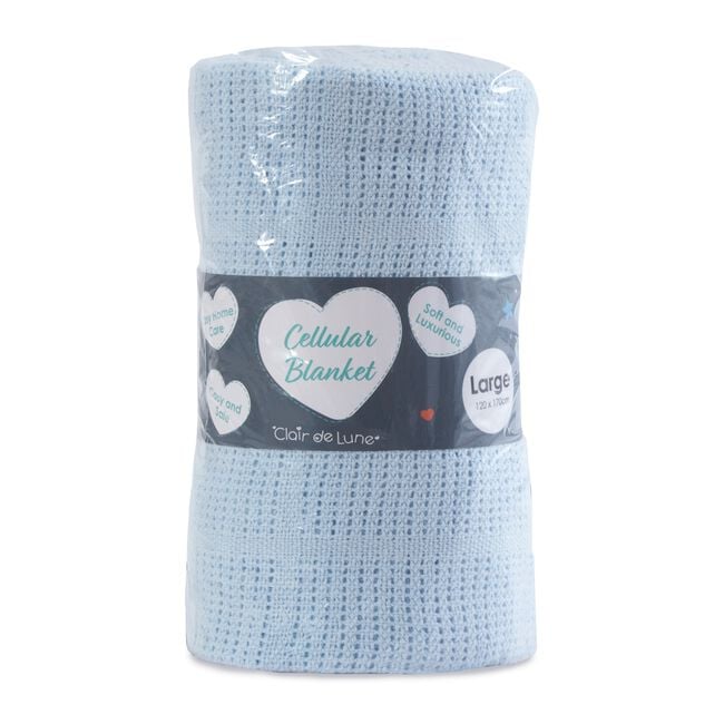 CLAIR DE LUNE LARGE BLUE Cellular Blanket 