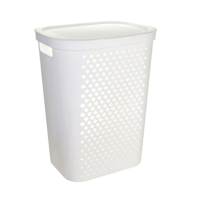 WHITE DIAMOND PATTERN 58L Laundry Hamper