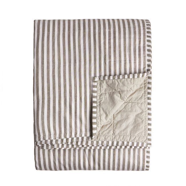 YARD HEBDEN STRIPE MOLE/STONE 150x200cm Bedspread 