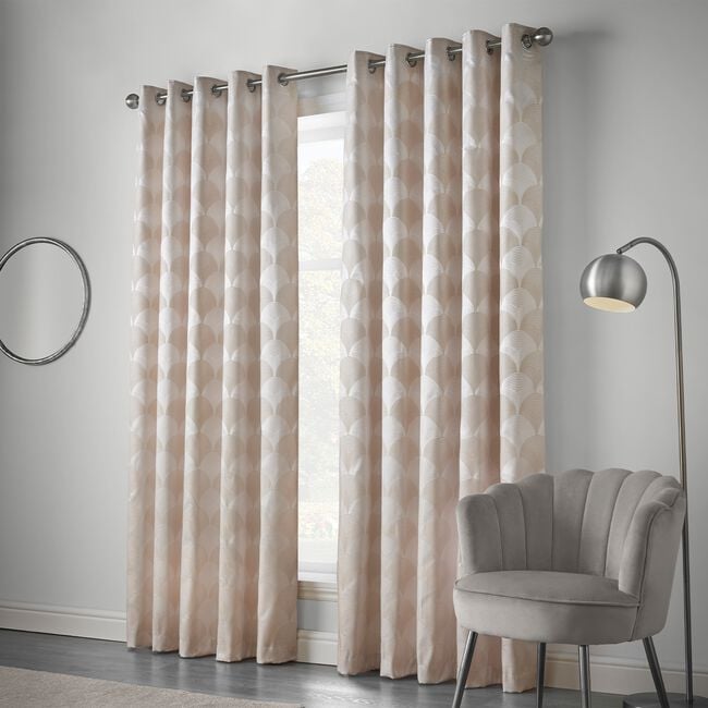SCALLOP FAN SILVER 66x72 Curtain