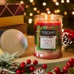 Tuscany Triple Pour Candle Holly Jolly 18oz