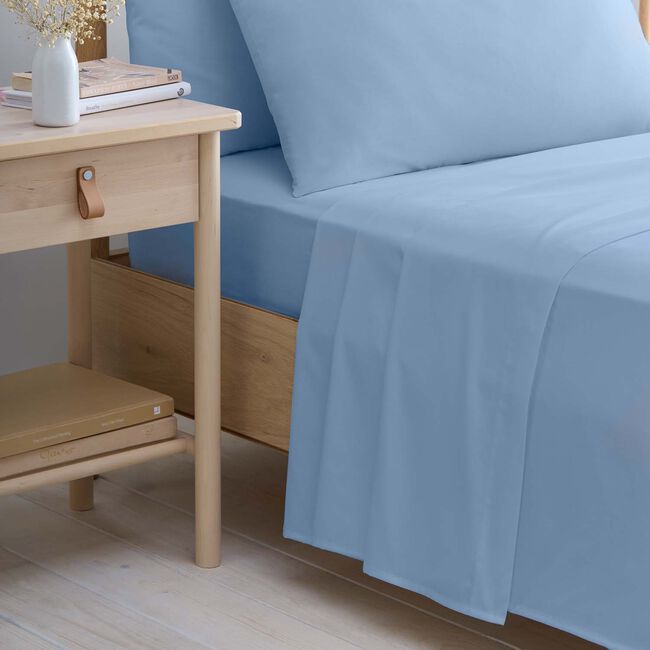 SINGLE FLAT SHEET Luxury Percale Airforce Blue 12E