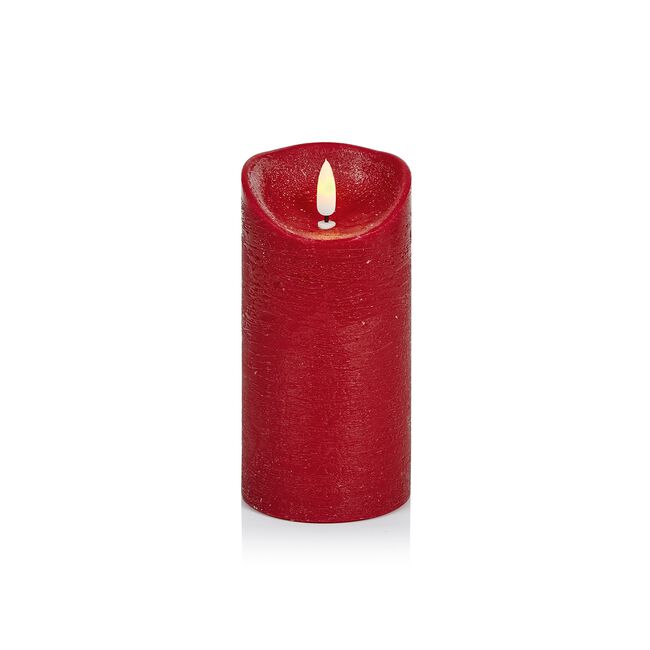 Flickabright LED 18x9cm Pillar Candle Red