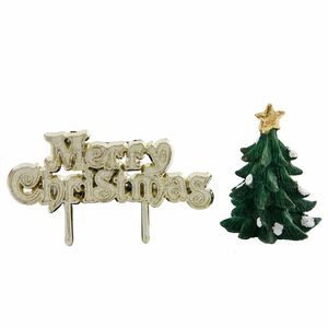 Christmas Tree & Merry Christmas Cake Toppers