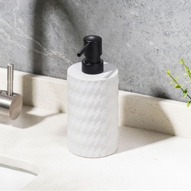 Cool Grey Chequered Soap Dispenser