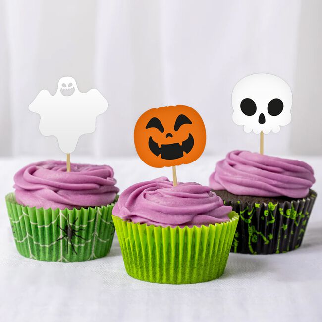 Halloween Ghoulish 12 Cupcake Toppers 