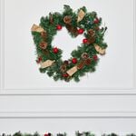 Apple & Pine Cone Red Christmas Wreath