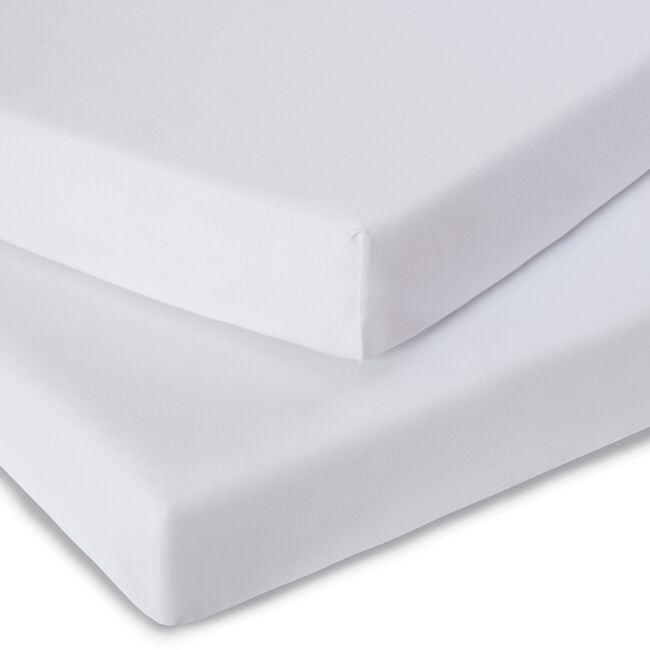 Clair De Lune Travel Cot Fitted Sheet - 2 Pack