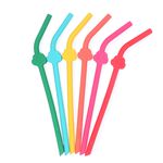Melii 6 Silicone Straws with Cleaning Brush