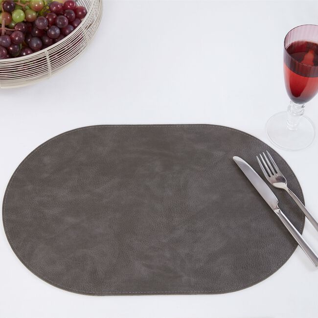Oblong Placemats Charcoal 4 Pack