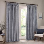 YARD PENCIL PLEAT HEBDEN NAVY  66x90 Curtain