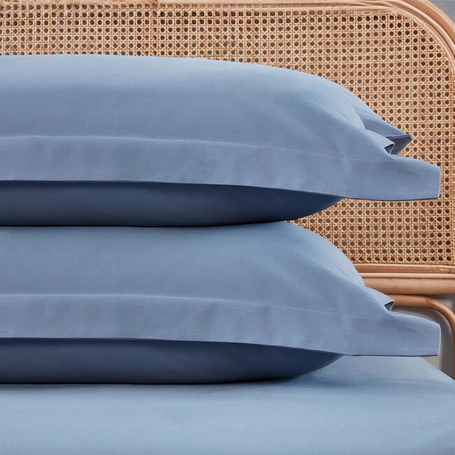 OXFORD PILLOWCASE PAIR Brushed Cotton Twill Denim