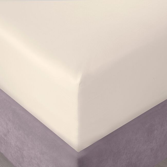 SINGLE FITTED SHEET 200 Threadcount Cotton Cream 1E